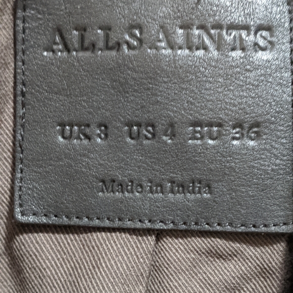 All Saints Balfern Leather Biker's Jacket Size 4 - Picture 10 of 16